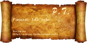 Pascus Tünde névjegykártya